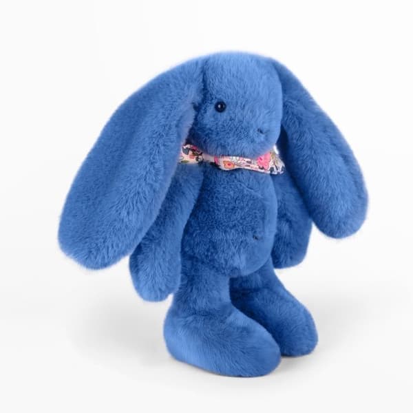 Doudou och Kompani - Kramdjur Kanin Fleurette blå 25 cm Blå
