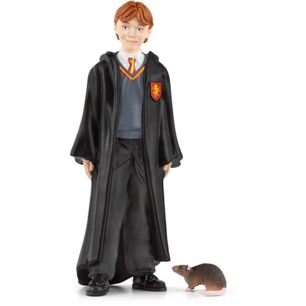 Ron ja Scabbers, hahmo Harry Potter® -universumista, 6-vuotiaille ja sitä vanhemmille lapsille, 4 x 2 x 10 cm - schleich 42634 WIZARDING WORLD Flerfärgad