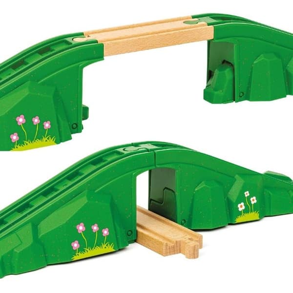 Tågaccessoarer - BRIO - 36107 - Modulär Bro - Bøkträ - Från 3 År Grön