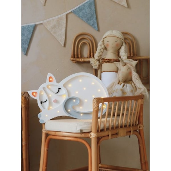 Little Lights - White Cat Night Light Vit