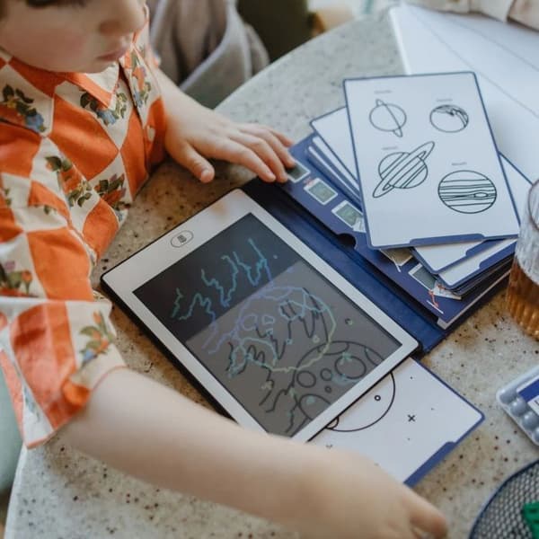 kidydraw-mini tegneplade galakse - KIDYWOLF - Blå - Plastik - Fra 5 år Blå