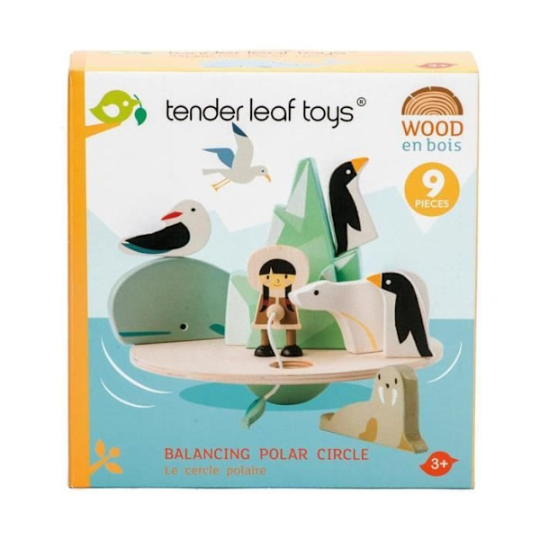 Tender Toys tasapaino polar circle puu junior 9-osainen Vit