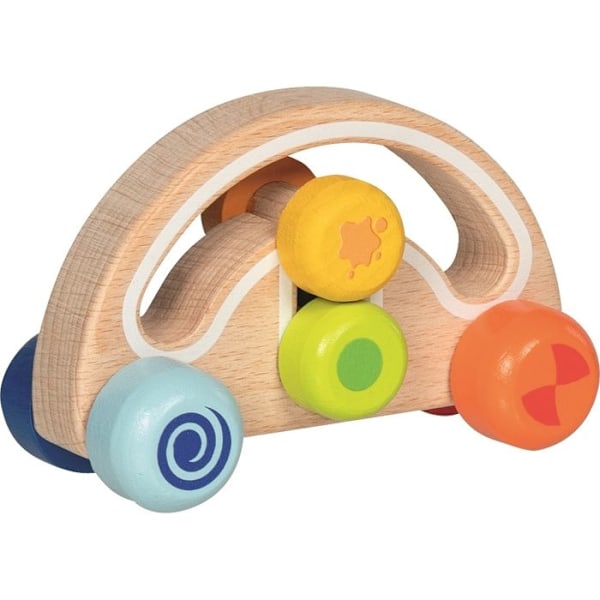Rund bil att fånga - Goki - GOLLNEST & KIESEL - Trä - 12 månader - Unisex Beige