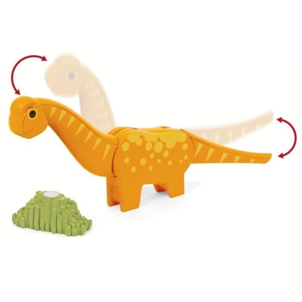 Dinosauriekrets - Komplett set med 12 delar - Batterifri lek Action - Dinosaurie ingår - Tågkrets av trä - BRIO World