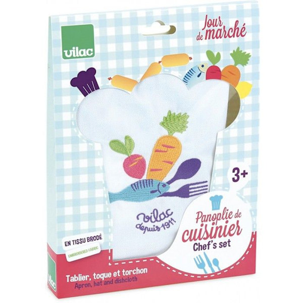 3-delat kockset - Vilac - Rollspel för barn - Trä - Vit Vit