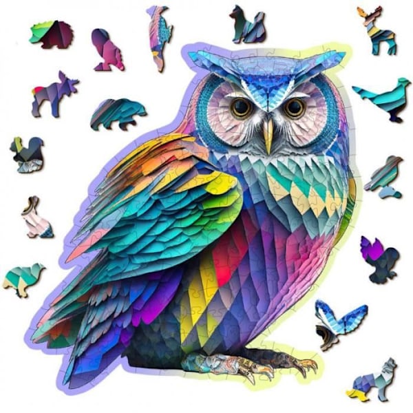 Puzzle bois - Wooden City - Hibou M (150 kpl) - Eläimet - Sisätila - Alkaen 10 vuotta