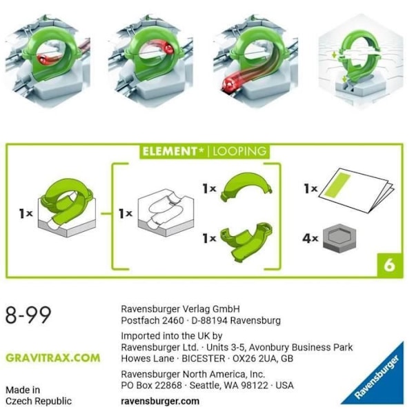 GRAVITRAX-pallopeli - RAVENSBURGER - Looping-elementti - 8 vuotta - Lapsi - 7 kappaletta - GraviTrax - Sekä pojille että tytöille