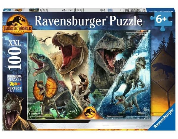 Ravensburger - Puzzle Dino Jurassic World 3 100 stk XXL Blå