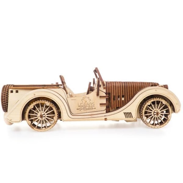 UGEARS VM-01 Roadster – Byggbar 3D trämodell – för vuxna och barn – Miniatyrarbetsbil – i plywood, Beige