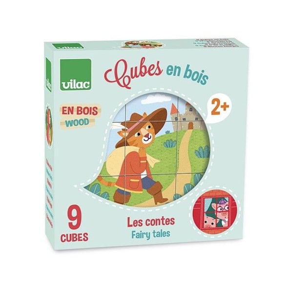 Träkuber Les Contes Vilac Multicolor Flerfärgad