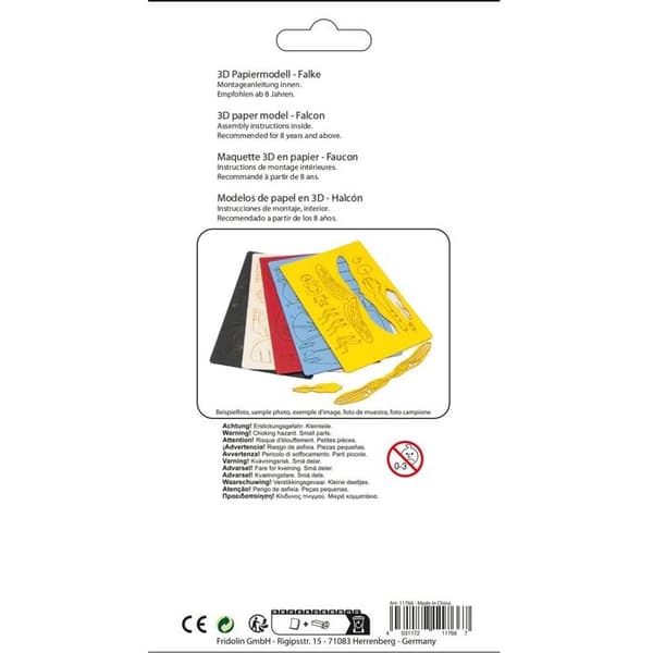 Fridolin - Paperinen 3D-malli haukka Svart