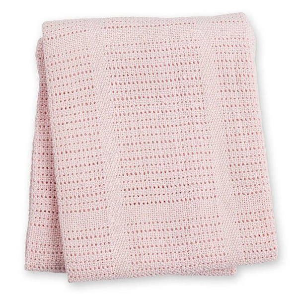 Rosa stickad filt Grön