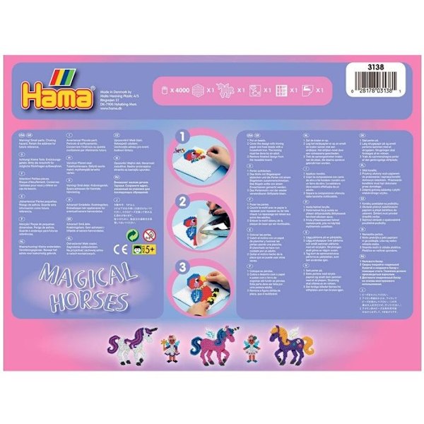 HAMA presentförpackning - Magic Horses - 4000 pärlor + 2 tallrikar - Kreativ leksak för barn från 5 år och uppåt Flerfärgad