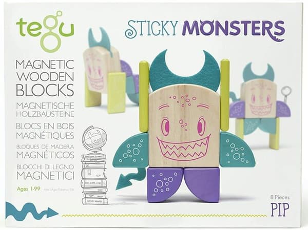 Tegu - Sticky Monsters Pip Blå