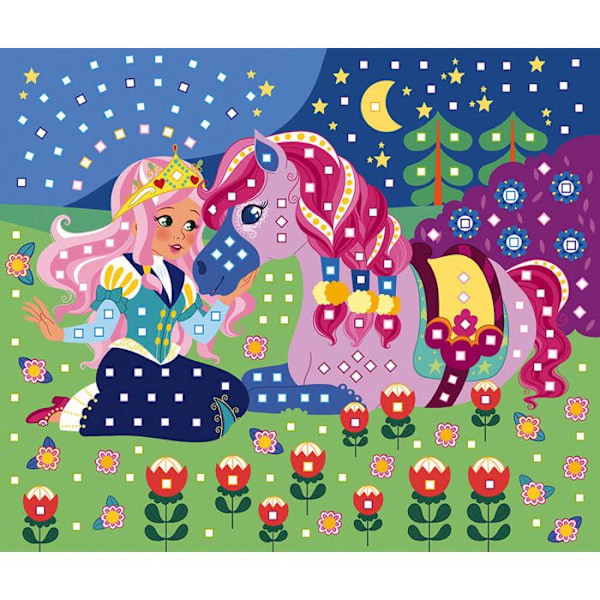 Vaahteramuovin tarra-mosaikki - JANOD - Hevoset ja Unicornit - Sininen - Monivärinen - Lapsi Flerfärgad