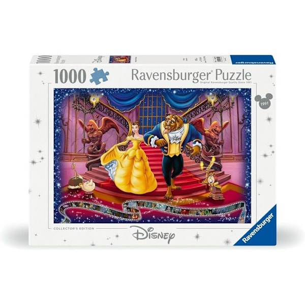 Pussel - RAVENSBURGER - Skönheten och Odjuret - 1000 bitar - 70 x 50 cm - Anti-stress Vit