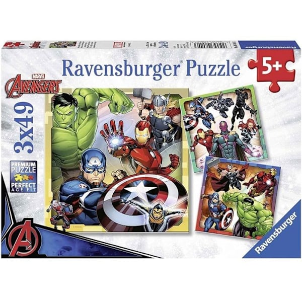 Ravensburger Avengers 3x49 pusselbitar för barn från 5 år och uppåt Blå