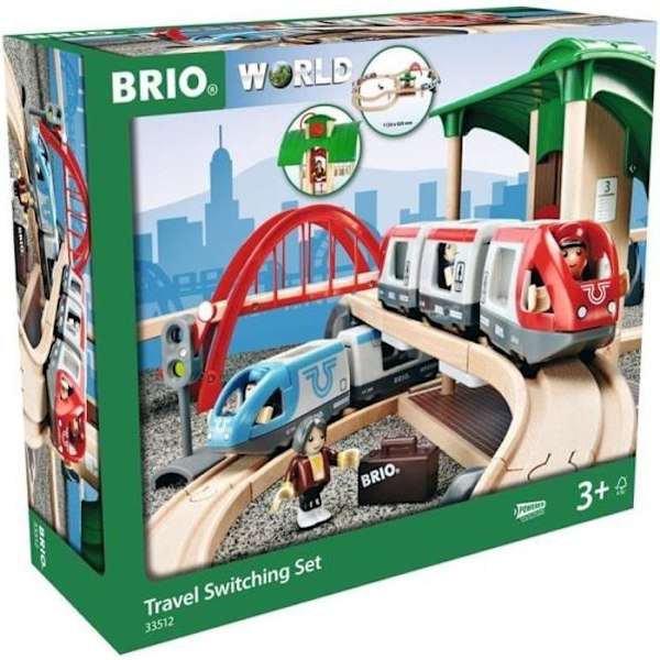 Brio World Circuit Travellers Platform - Komplett set i 42 delar - Tågbana i trä - Ravensburger - Från 3 år - 33512 mångfärgad