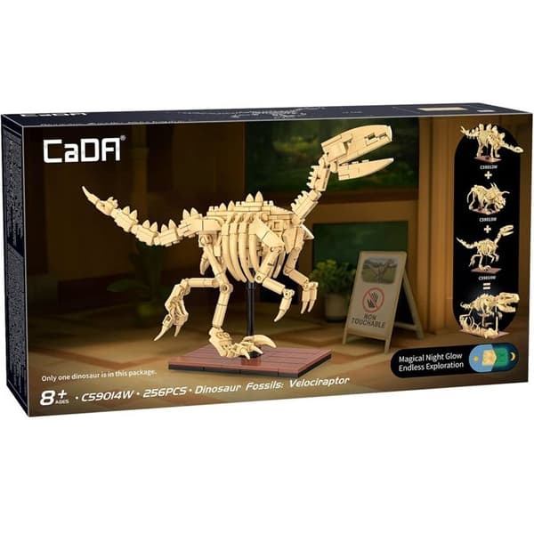Rakennusleikki - CADA - CDC59014W - 256 osaa - Hohtaa pimeässä - Liikkuvat nivelet beige
