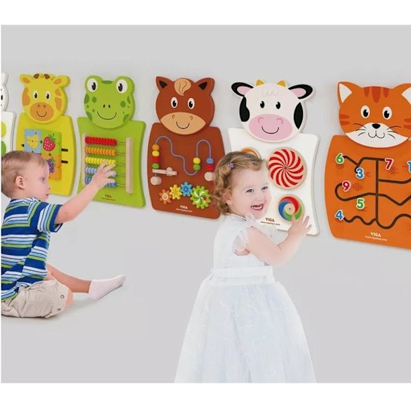 Väggleksak - Viga Toys - Kattväggaktivitetspanel - Trä - 12 månader - Inomhus Orange