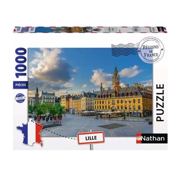Nathan - Puzzle Grand'Place de Lille 1000 bitar - RAVENSBURGER Vit