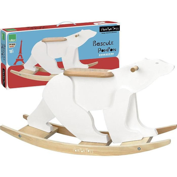 Vilac - Pompom Bear Rocker Vit