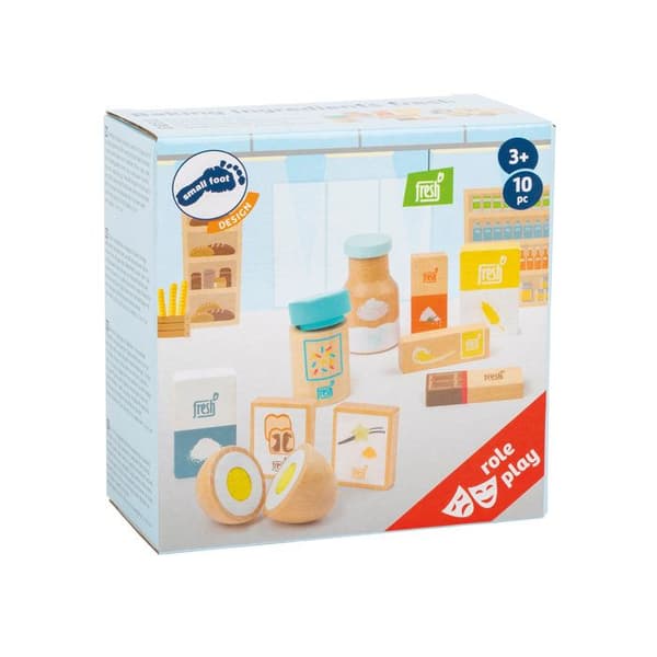 Imitationslegetøj - SMALL FOOT - Junior konditor i træ - 10 dele - Beige - 3 til 6 år beige