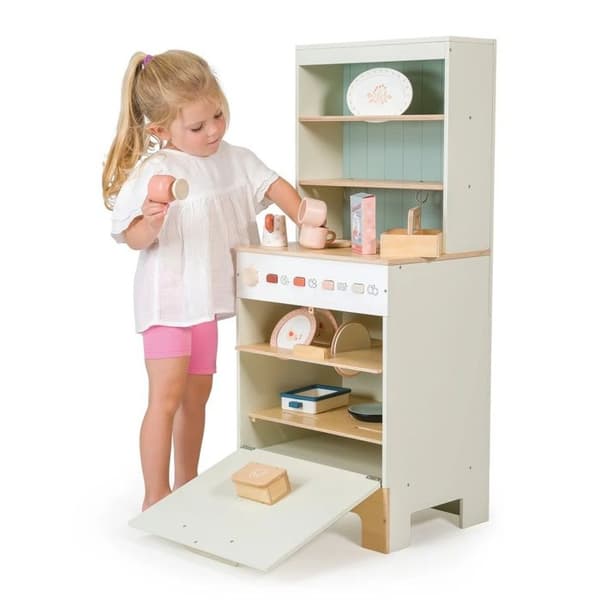 Køkkenbuffet og opvaskemaskine - TENDER LEAF TOYS - DAM - Træ - Grå - 21 dele Grå