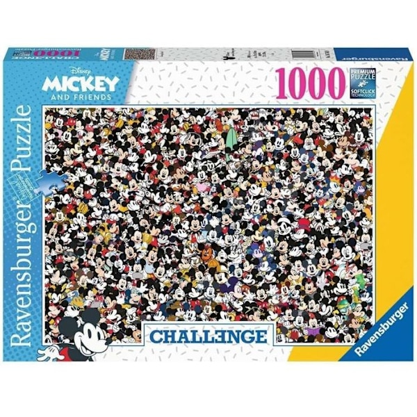 Puzzle 1000 p - Mickey Mouse (Challenge Puzzle) Flerfärgad