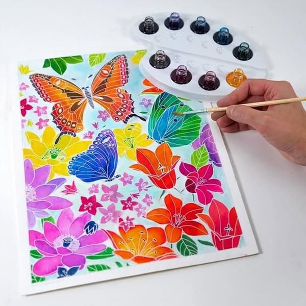 Aquarellum I blomsterne Blå