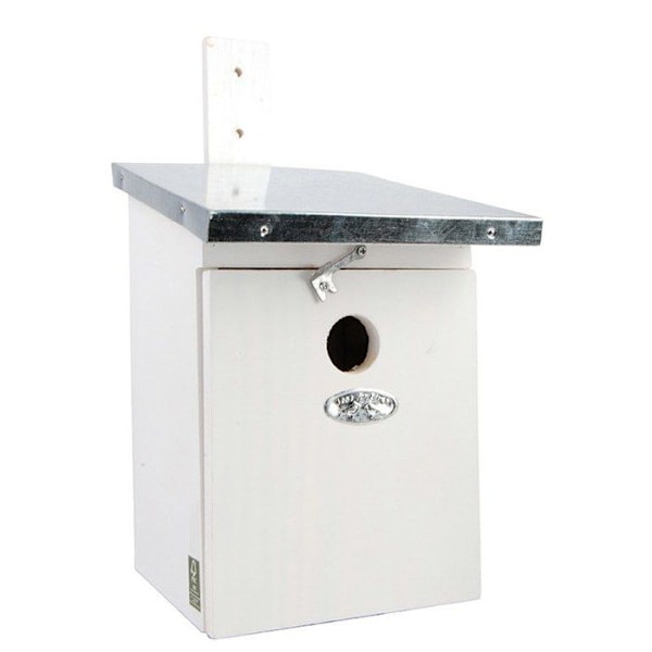 Esschert NK40W Pönttöpuu sinitiaisille, valkoinen puu 33 x 17 x 21 cm