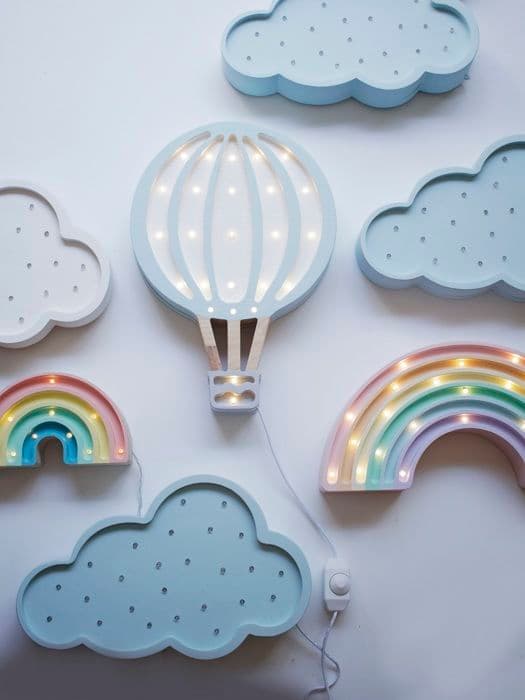 Little Lights - Luftballon natlampe blå himmel Blå