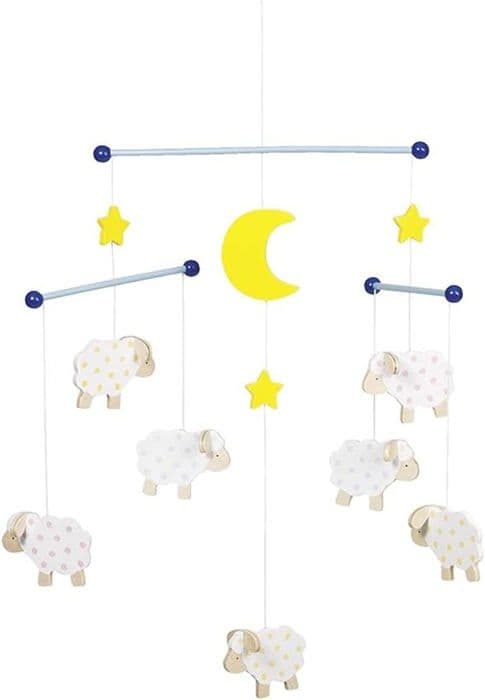 Træmobile - Goki - Små får - Unisex - Baby - Gul