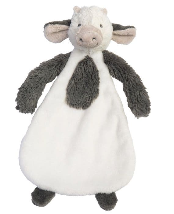 Plys - GLAD HEST - Ko Casper Tuttle - Hvid og grå - 25 cm vitt och grått