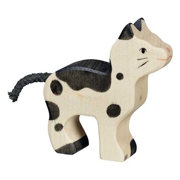 Träfigur - HOLZTIGER - Liten kattunge - För 24 månader gammal baby - Lugnande färger - Inredning Lugnande färger