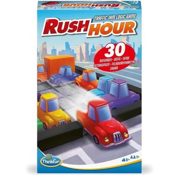 Logikspel - RAVENSBURGER - Mini spel Rush Hour - kompakt version - 30 utmaningar - fickformat Blå