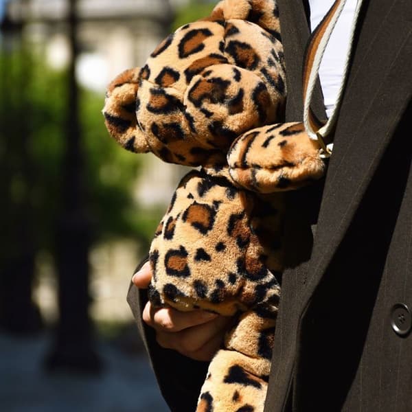 Doudou et Compagnie - Leopard bamse skuldertaske brun
