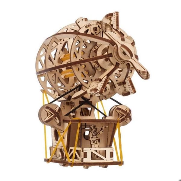 Steampunk Luftskib - Ugears - 3D puslespil i træ beige