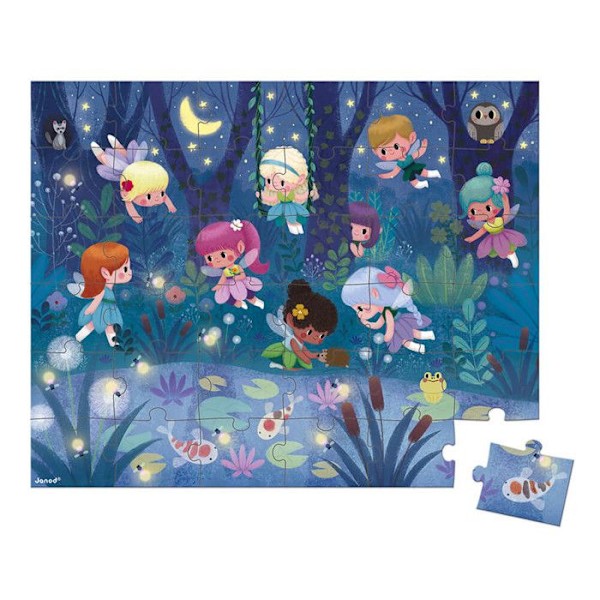 Puzzle keijut ja lumihiutaleet - Flerfärgad