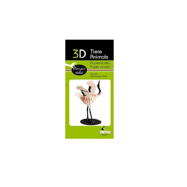 Fridolin - 3D-modell i papper Vit kran Vit