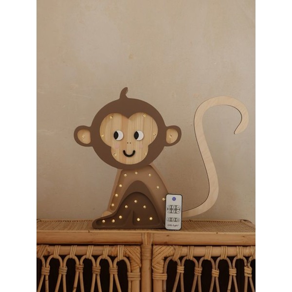 MONKEY-pöytälamppu LED Apina H34cm Ruskea Jungle Little Lights