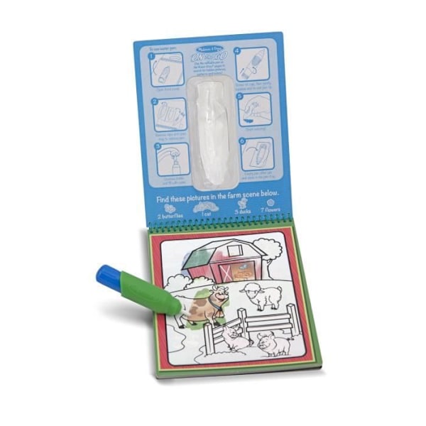 MELISSA & DOUG Veden avulla paljastuva piirustustabletti - Eläimet Flerfärgad