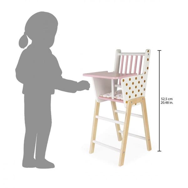 Højstol til Dukker / Dukkebørn Candy Chic Vit/rosa