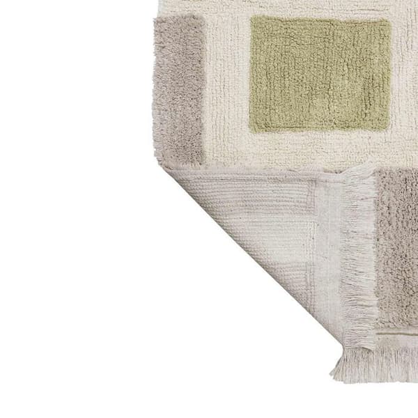 Vaskbart bomuldslegeunderlag til børn - bilbane - 120 x 170 cm beige