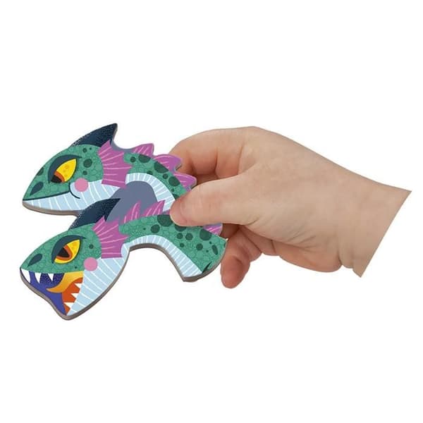 Magnetisk bog tema Drager - JANOD - J02527 - Blå - Karton - Fra 3 år Blå