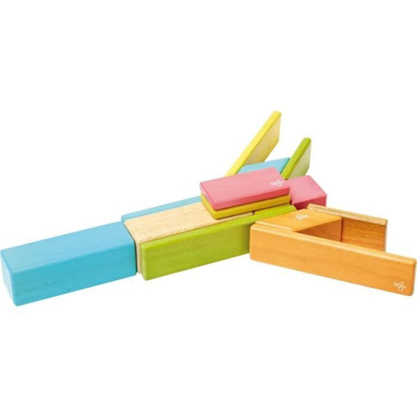 TEGU Tints 14 Värillistä osaa - Magneettiset puublokit - Rakentelupeli Flerfärgad