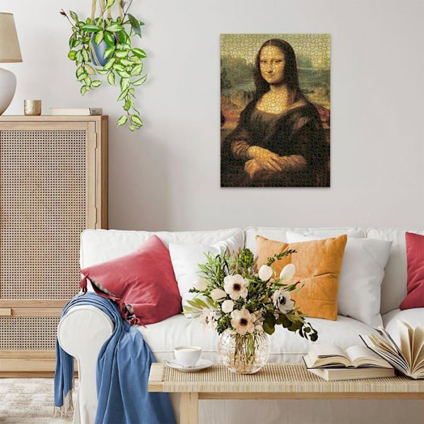 1000 bitars pussel Ravensburger konstsamling Mona Lisa Leonardo da Vinci Vit