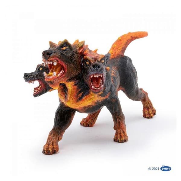 Figurine Cerberus af ild Flerfärgad