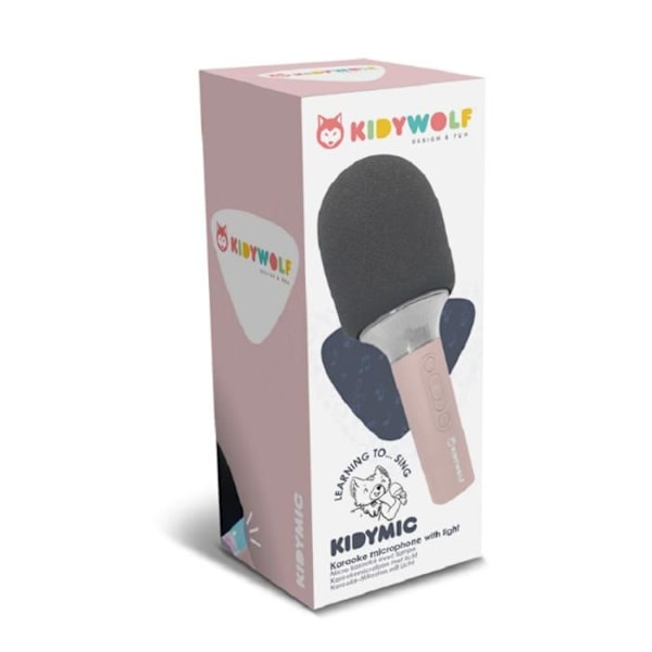 Micro karaoké - KIDYWOLF - KIDYMIC-PI - Rose - Bluetooth - LED monivärinen Rosa