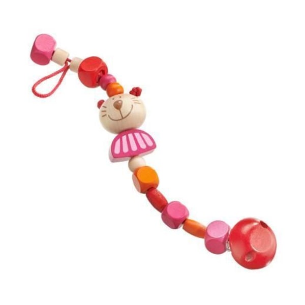 Nappklämma Selecta Spielzeug Kittisnapp tjejer 21 cm trä rosa/röd